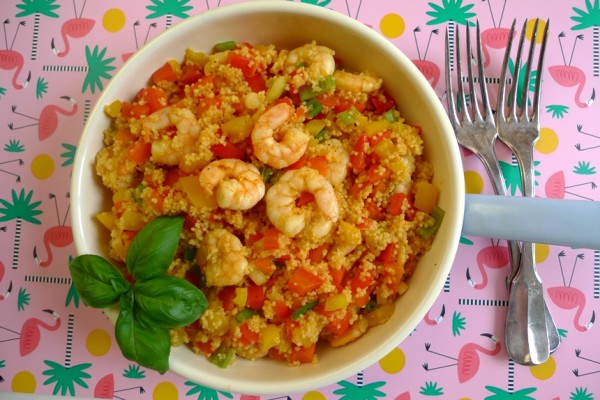 Garnelen-Couscous-Pfanne