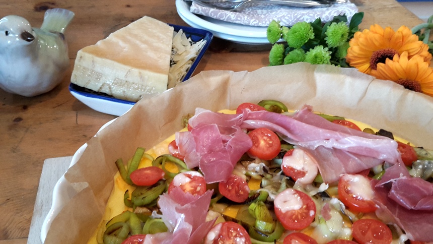 Maispizza mit Prosciutto di San Daniele & Grana Padano