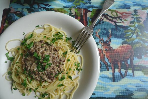 Spaghetti mit Linsen